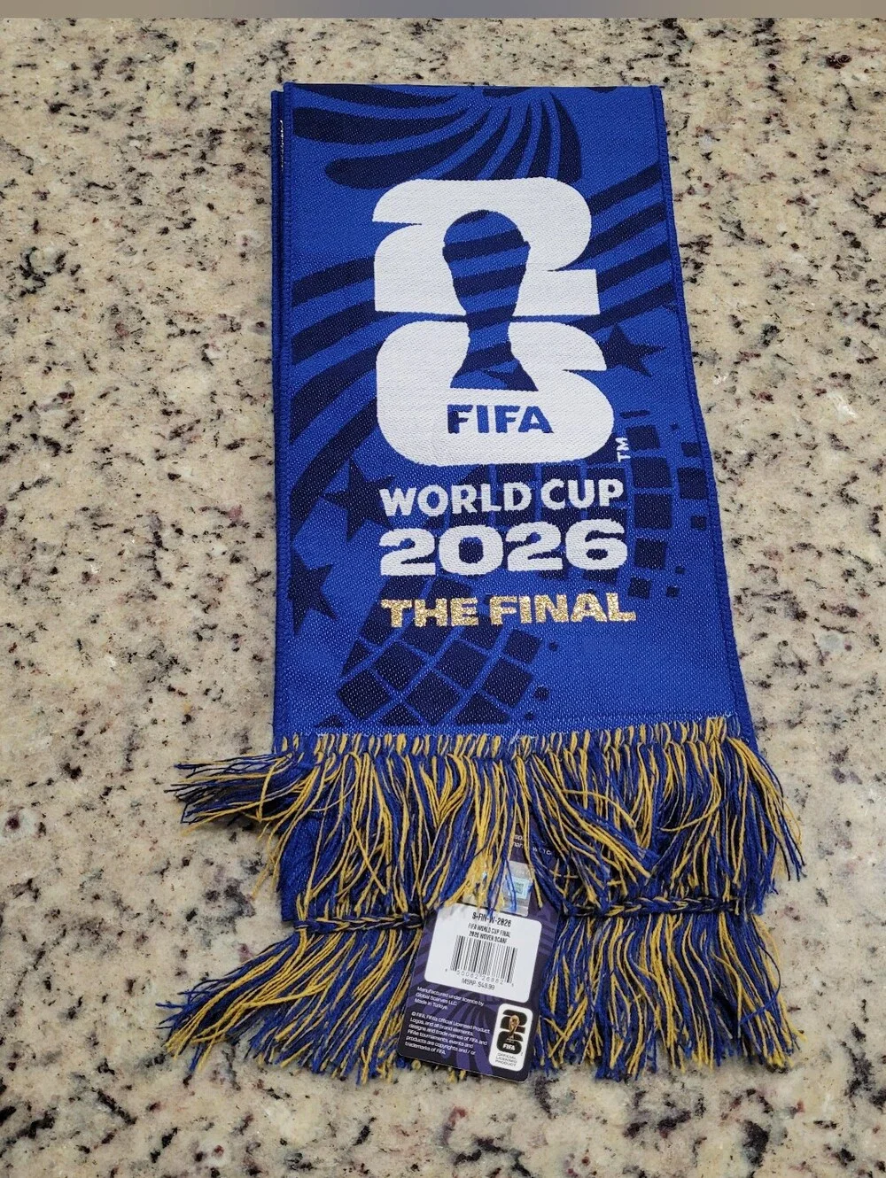 Fifa World Cup Final 2026 Scarf Blue And gold New York New Jersey